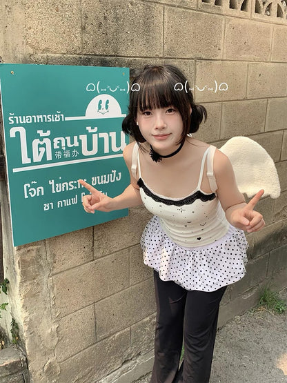 TP033 蕾丝边修身短款小吊带