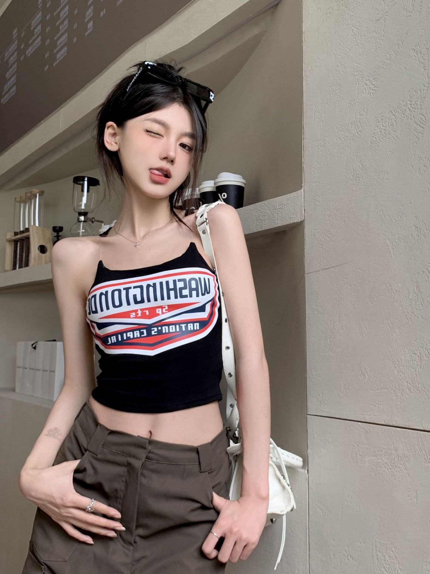 TB020 美式辣妹小吊带背心