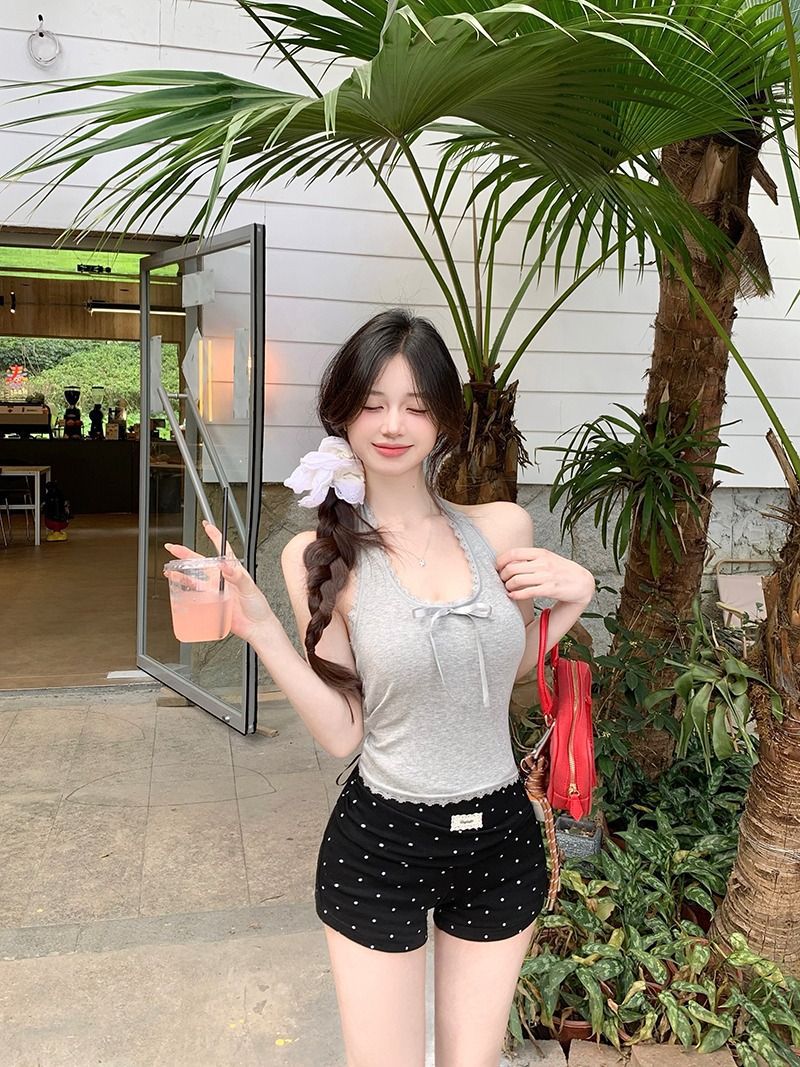 TB017 挂脖蕾丝吊带小背心