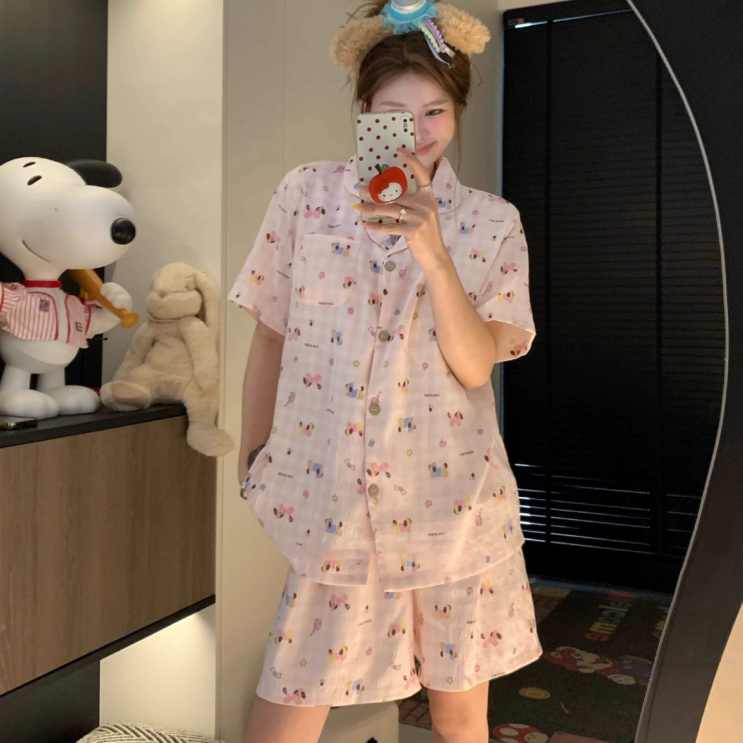 SW012 Ins云朵棉短袖套装
