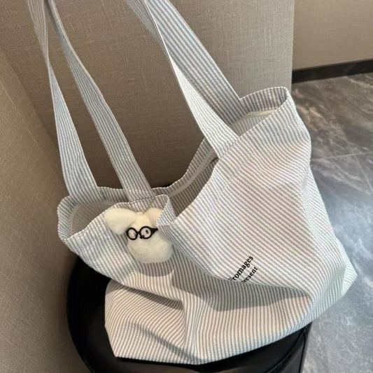 AB005 休闲条纹慵懒简约大容量包