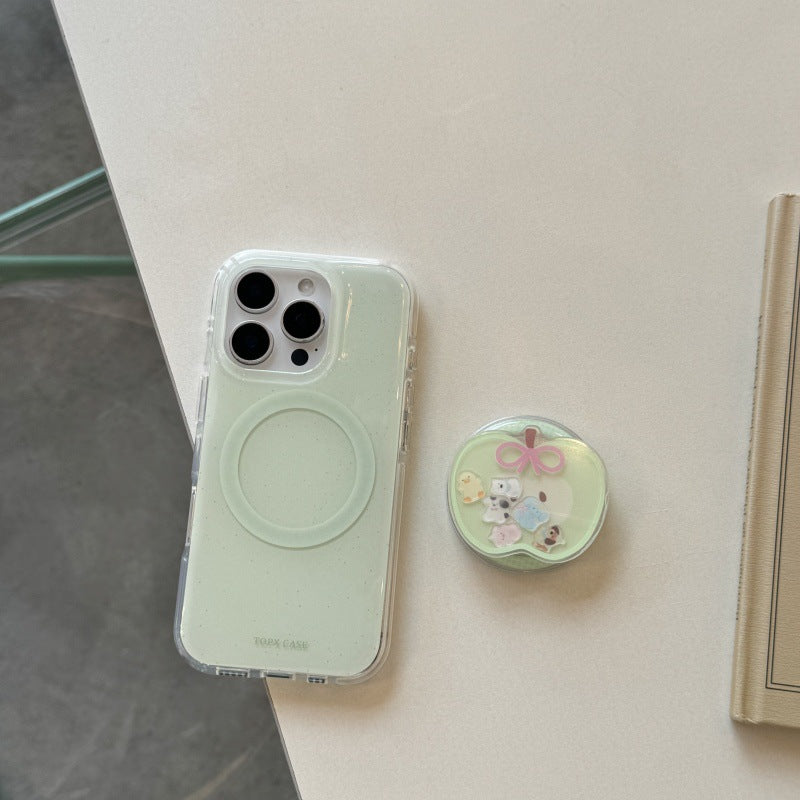 CC008 ins绿色泼墨磁吸手机壳