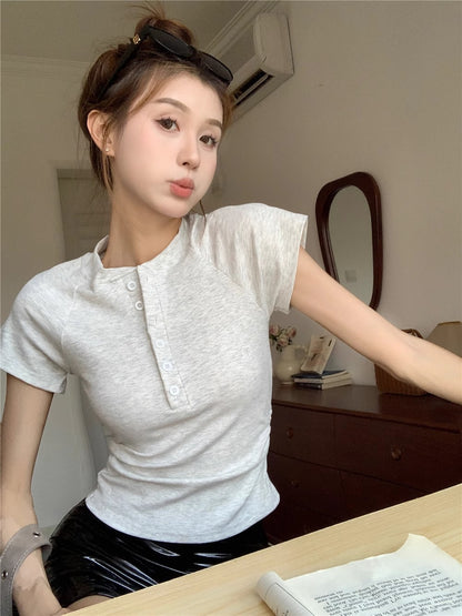 TP115 Ins百搭立领上衣