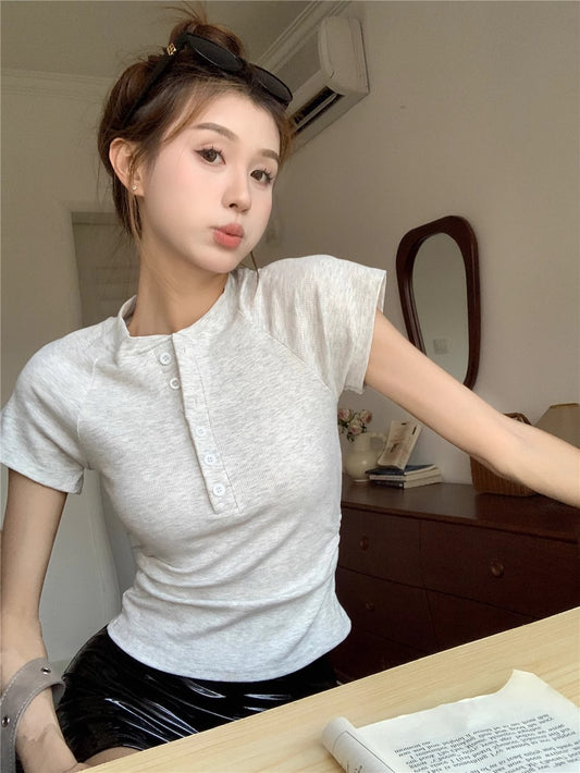 TP115 Ins百搭立领上衣