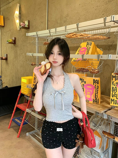 TP081 挂脖蕾丝上衣