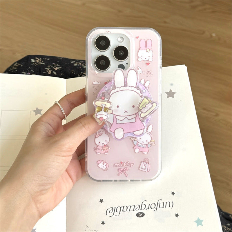 CA019 粉色甜品米飞兔磁吸手机壳