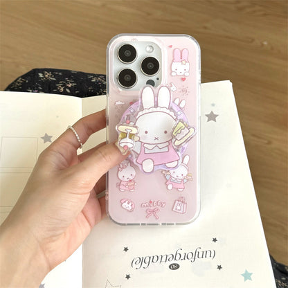 CA019 粉色甜品米飞兔磁吸手机壳