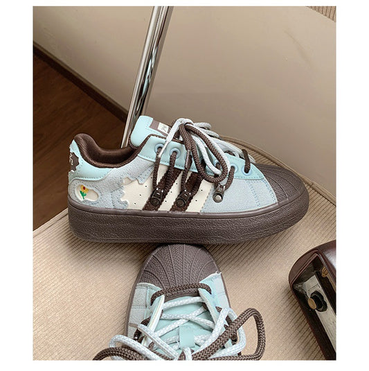 HS022 贝壳头厚底板鞋