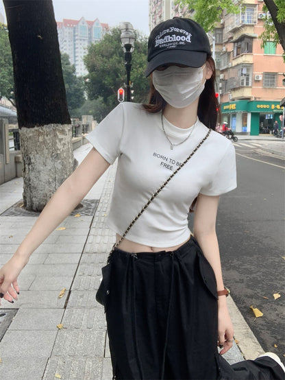 TP015 印花露脐短上衣