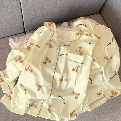 SW030 牛奶丝长袖睡衣套装