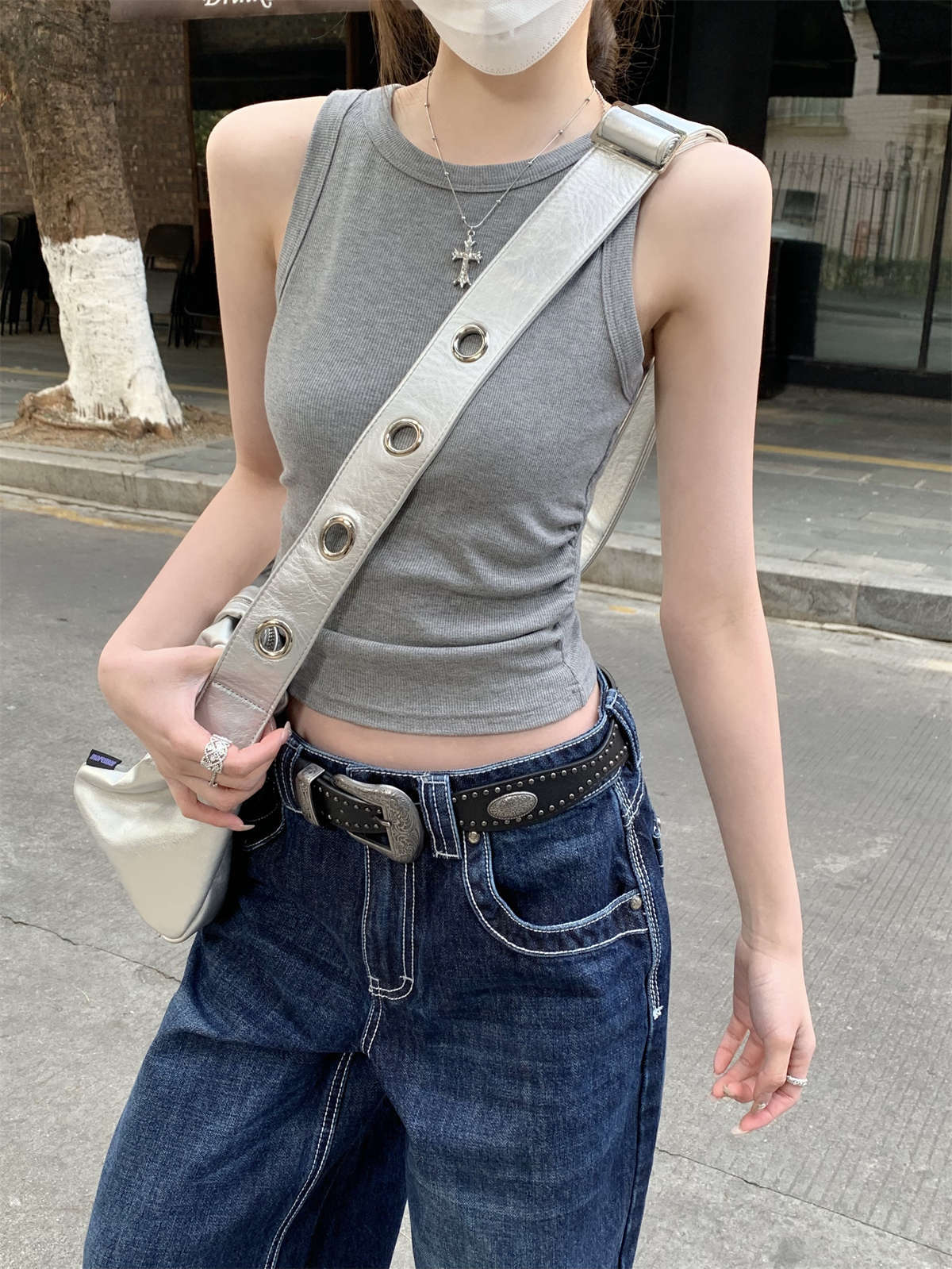 TB002 无袖外穿辣妹风背心