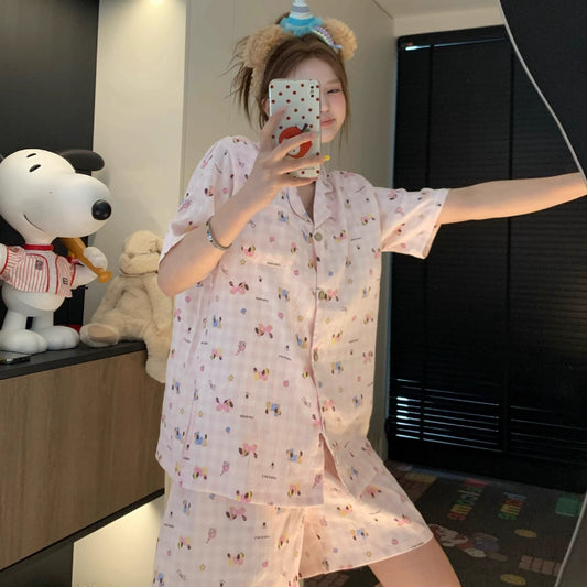 SW012 Ins云朵棉短袖套装