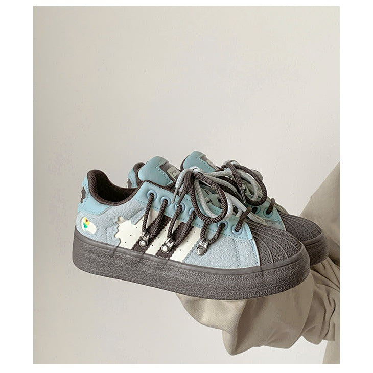 HS022 贝壳头厚底板鞋