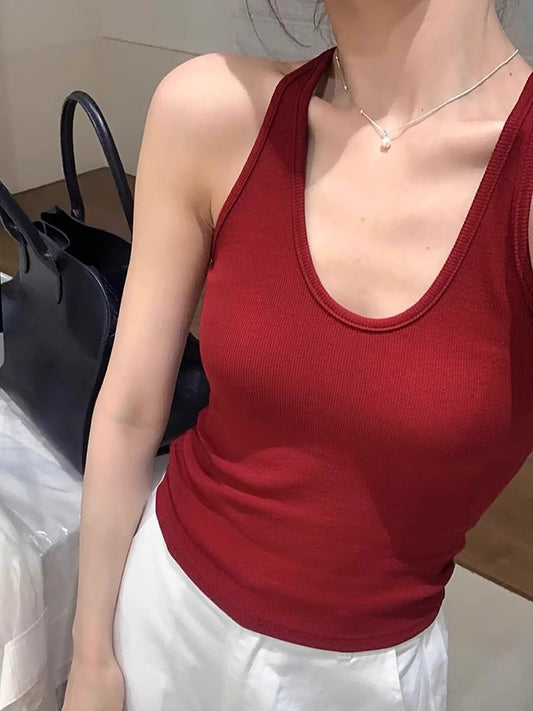 TB007 U领修身吊带