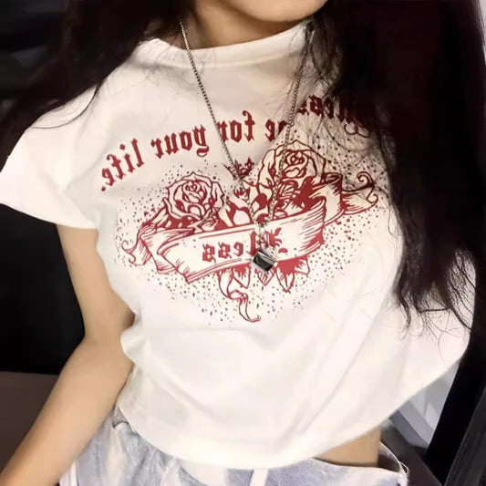 TP010 印花露脐短上衣