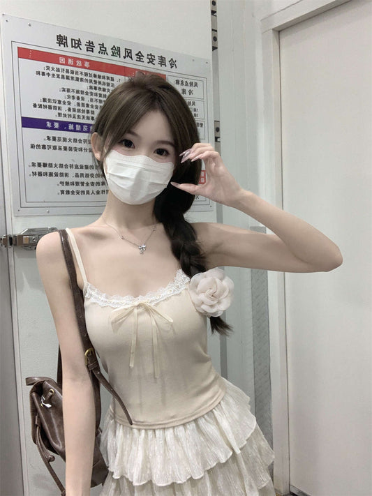 TB012 带胸垫吊带女蕾丝花边吊带