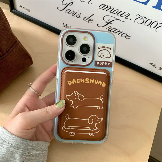 CY083 滑板腊肠狗磁吸手机壳