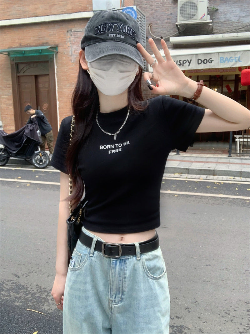 TP015 印花露脐短上衣