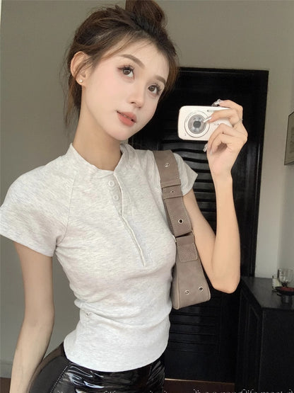TP115 Ins百搭立领上衣