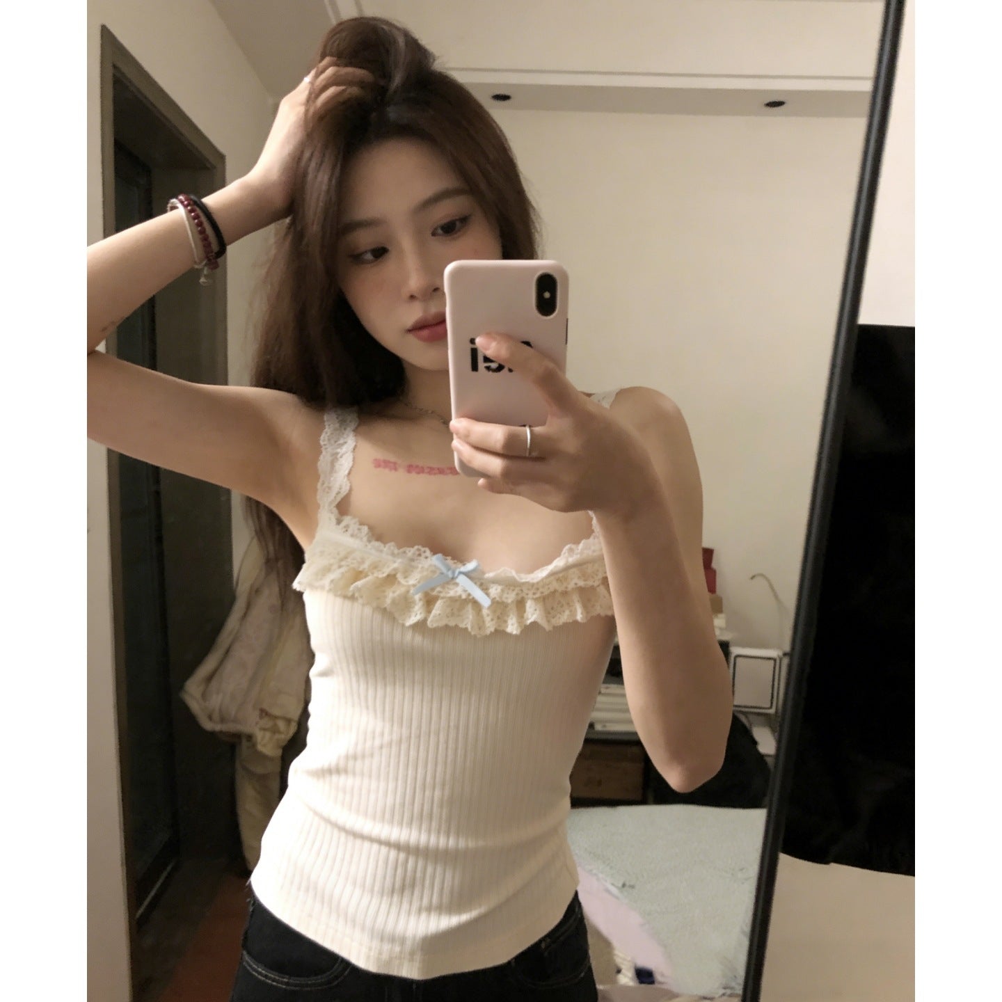 TB025 蕾丝边拼接纯欲吊带