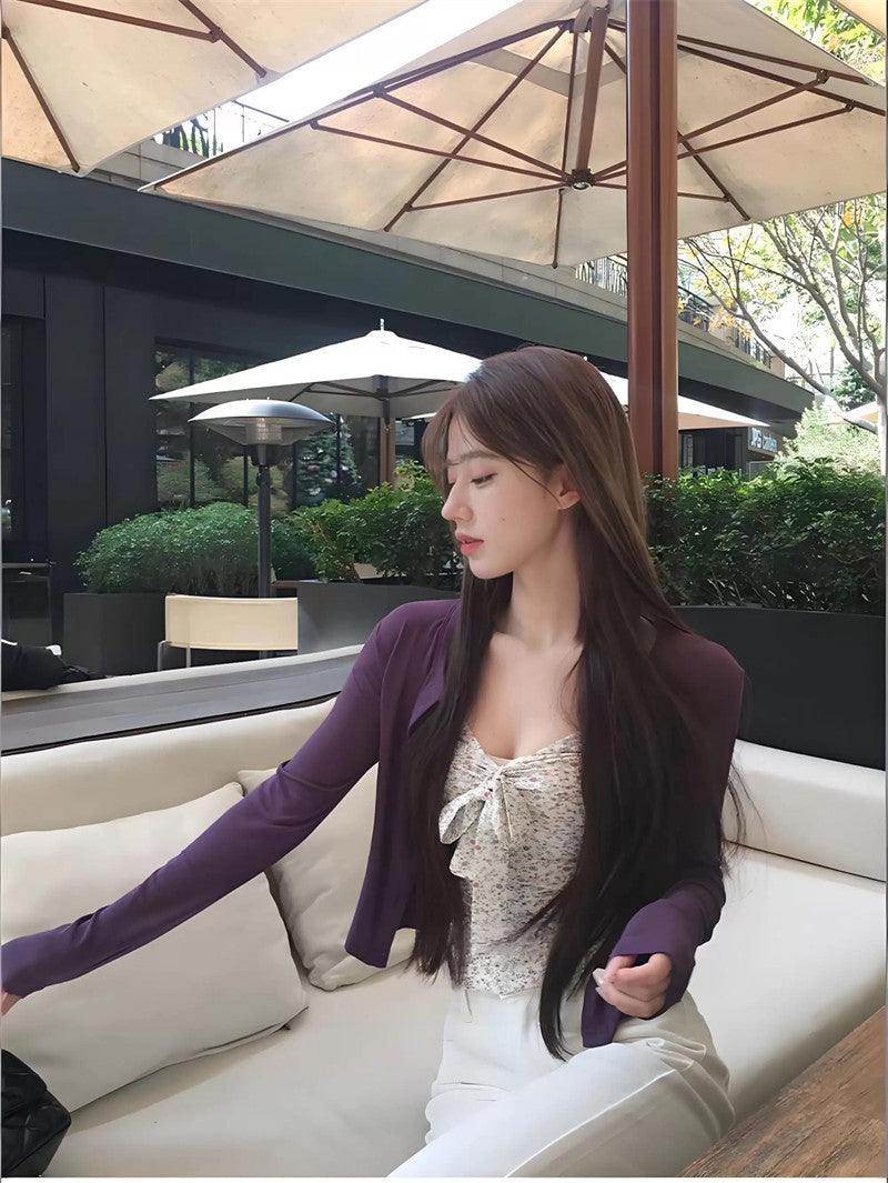 TB022 Ins碎花蝴蝶结吊带