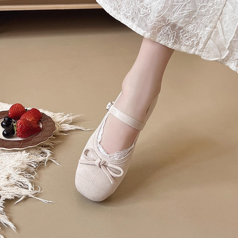 HS023 温柔蝴蝶结软底芭蕾鞋