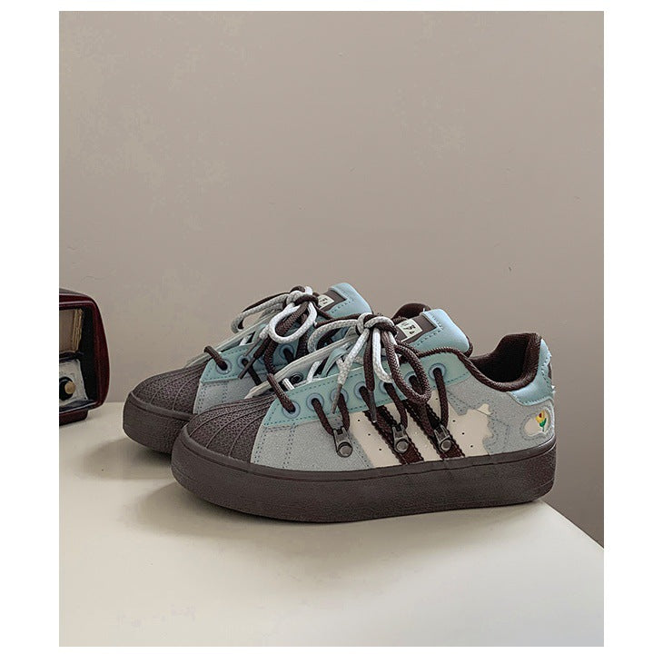 HS022 贝壳头厚底板鞋