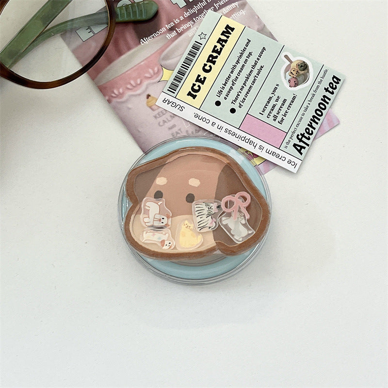 CY091 彩色线条腊肠狗磁吸手机壳