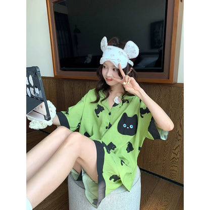 SW008 云朵棉可爱小黑猫睡衣