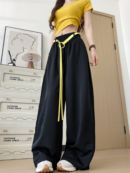 BB027 高腰垂感山本阔腿裤