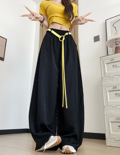 BB027 高腰垂感山本阔腿裤