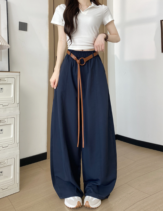 BB027 高腰垂感山本阔腿裤