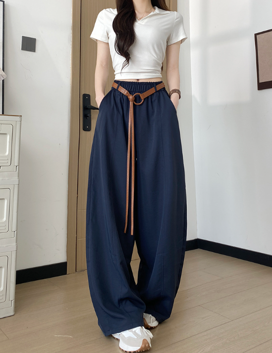 BB027 高腰垂感山本阔腿裤
