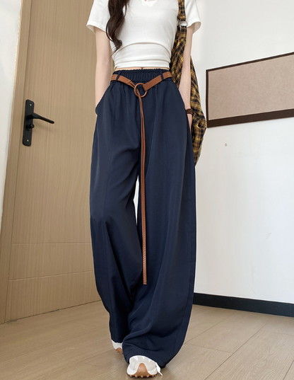 BB027 高腰垂感山本阔腿裤