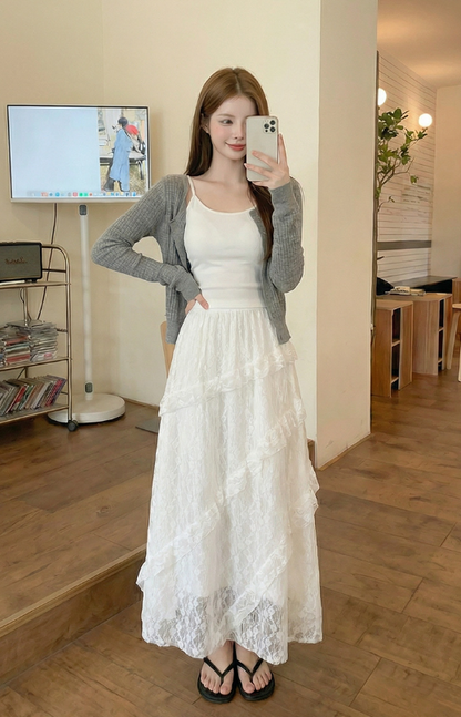 BB033 蕾丝半身蛋糕裙