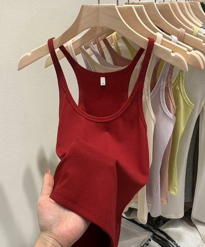 TB005 复古辣妹大U领吊带背心