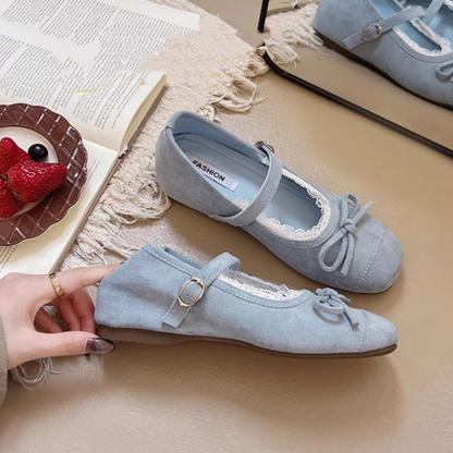 HS023 温柔蝴蝶结软底芭蕾鞋